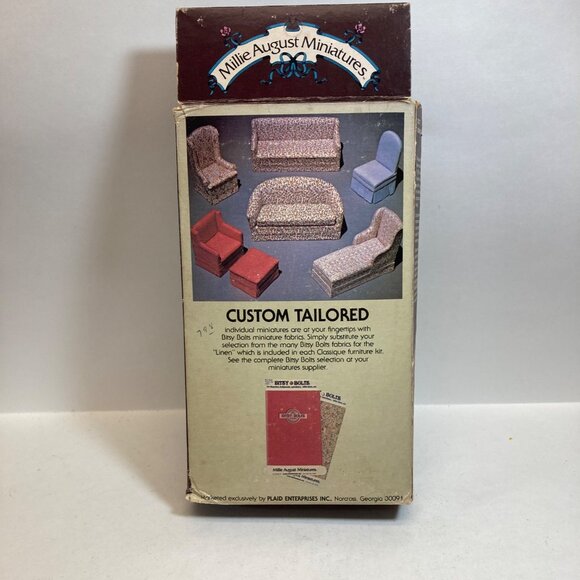Millie August Miniatures Curved Back Sofa #3077 Vintage open box Dollhouse - Picture 2 of 6